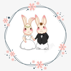 结婚兔子唯美爱情高清图片