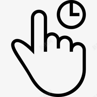 点击手势手指概述符号中风图标图标