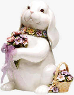 陶瓷兔子白兔子高清图片