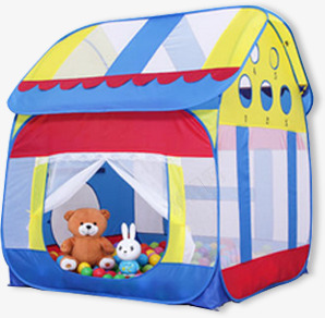 帐篷png免抠素材_新图网 https://ixintu.com 儿童屋 帐篷游戏屋 抓气球的熊 母婴专场 玩具兔子 玩具屋 玩具熊 玩具球 童趣