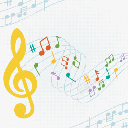 手绘音乐对话框手绘音乐符号矢量图高清图片