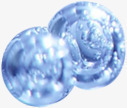 相交蓝色透明水珠素材