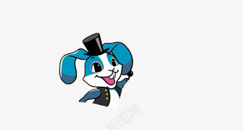 兔子png免抠素材_新图网 https://ixintu.com 兔子 动物 卡通 帽子 手绘 穿衣服的兔子 素材 蓝色