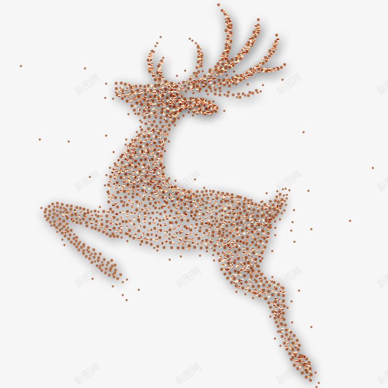 精致圣诞麋鹿装饰图png免抠素材_新图网 https://ixintu.com 免抠图 圣诞节 圣诞麋鹿 精致动物 设计图 金色光点