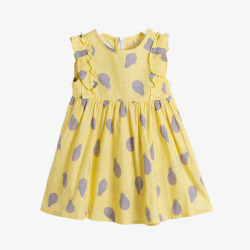 夏季童装水滴图案黄色童裙高清图片