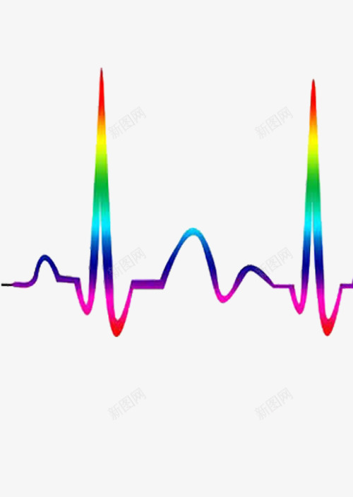 彩色线条心跳线png免抠素材_新图网 https://ixintu.com 图案 彩色 心电图 心跳线 素材 线条