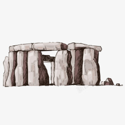 巨石建筑清新创意旅游英格兰巨石阵元素矢矢量图高清图片