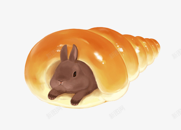 兔子面包png免抠素材_新图网 https://ixintu.com 动物 卡通 可爱 手绘 面包 食物