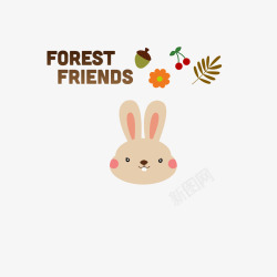 棕色松子素材卡通棕色兔子头像矢量图高清图片