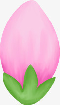 创意手绘合成粉红色的花朵花苞素材