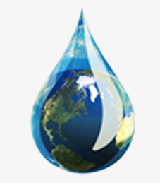 蓝色地球水滴装饰素材
