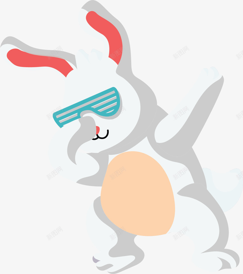 可爱跳舞白色兔子矢量图ai免抠素材_新图网 https://ixintu.com 兔子 白色兔子 矢量png 街舞兔子 跳舞 跳舞兔子 矢量图