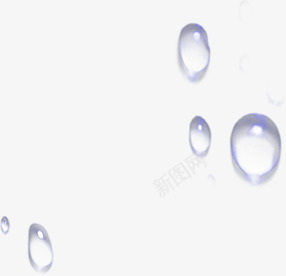 漂浮清新手绘水滴装饰png免抠素材_新图网 https://ixintu.com 水滴 清新 漂浮 装饰