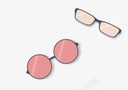 粉红眼镜素材