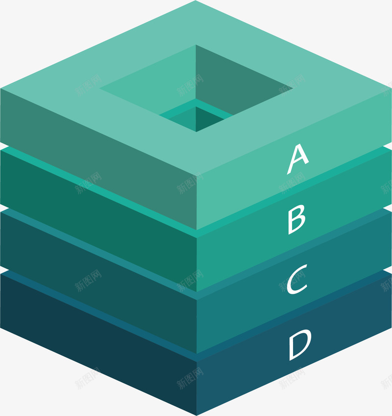 镂空立方体步骤图png免抠素材_新图网 https://ixintu.com 几何 分层结构 步骤 矢量素材 立方体 递进