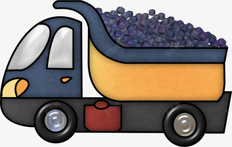 装石头的卡车png免抠素材_新图网 https://ixintu.com 卡车 好看 石头 简单