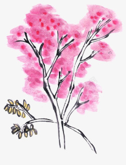 盛开桃树粉红妩媚桃树高清图片