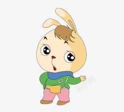 上学的小兔子素材