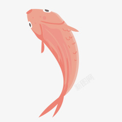 粉红色的鱼儿矢量图素材