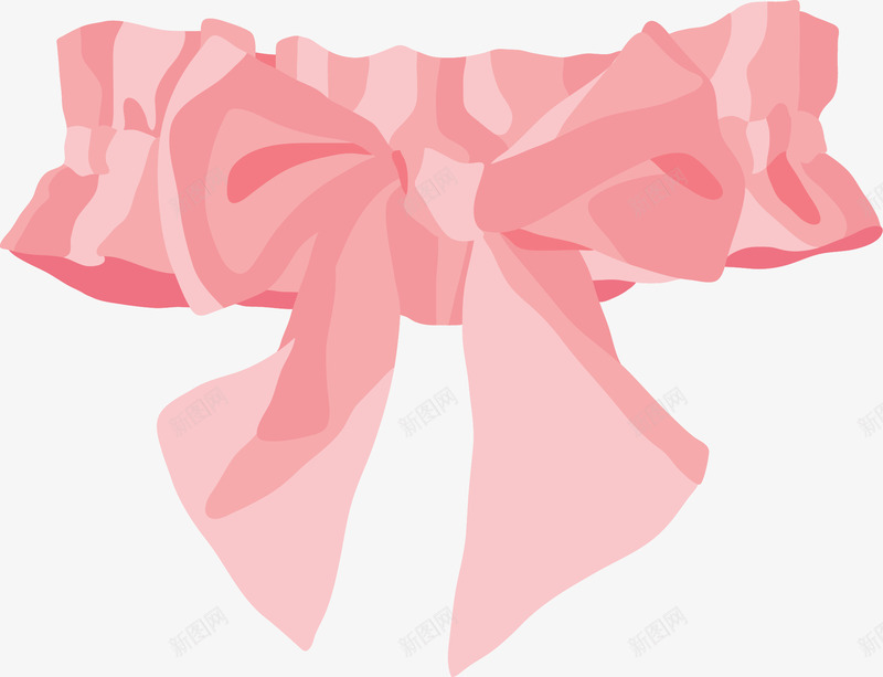 女式发带图案矢量图ai免抠素材_新图网 https://ixintu.com 发带 可爱 粉红色 蝴蝶结 装饰 矢量图