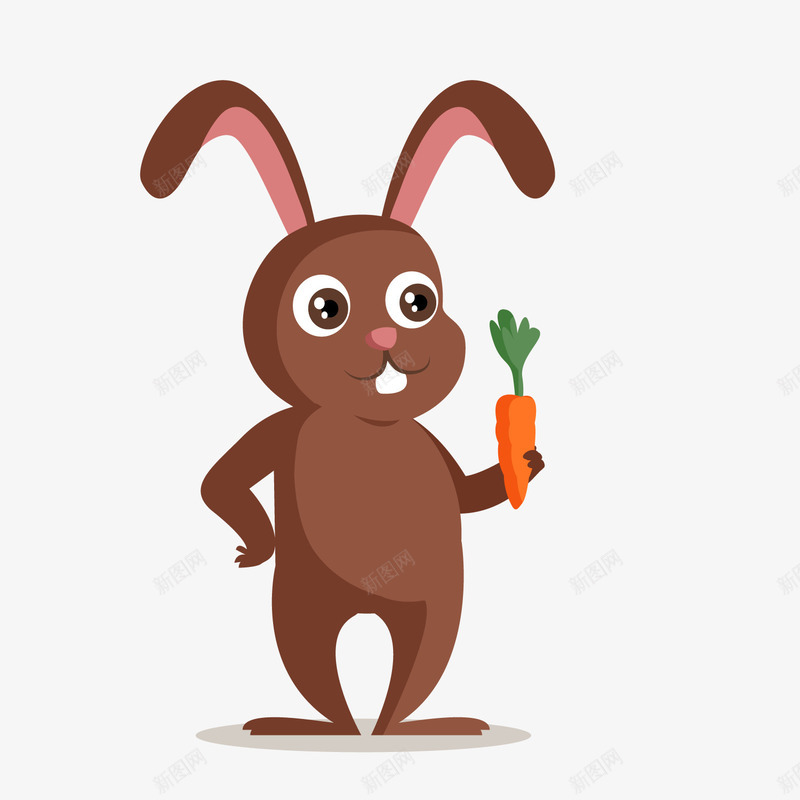 拿着胡萝卜的兔子png免抠素材_新图网 https://ixintu.com 卡通兔子 卡通动物 可爱兔子 小兔子 背景装饰 胡萝卜