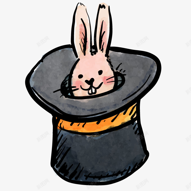 卡通手绘小兔png免抠素材_新图网 https://ixintu.com 兔子 卡通 手绘 水彩