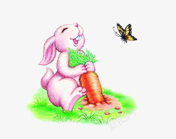 兔子拔萝卜素材
