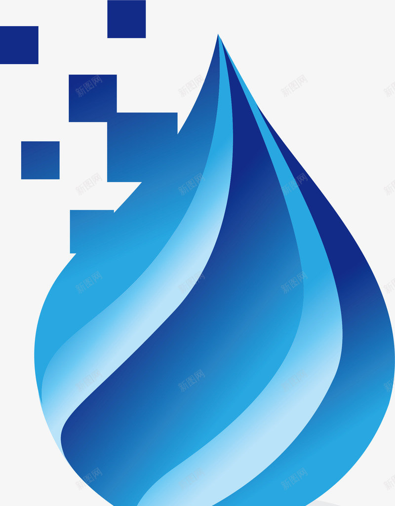 蓝色抽象水滴png免抠素材_新图网 https://ixintu.com 几何拼图 抽象水滴 拼图水滴 水滴 矢量png 蓝色水滴