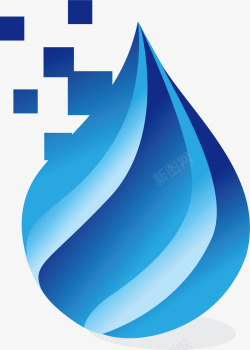 拼图水滴蓝色抽象水滴高清图片