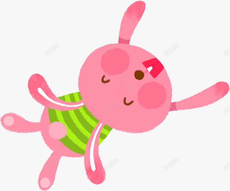 粉色可爱开心小兔子png免抠素材_新图网 https://ixintu.com 兔子 可爱 开心 粉色 设计