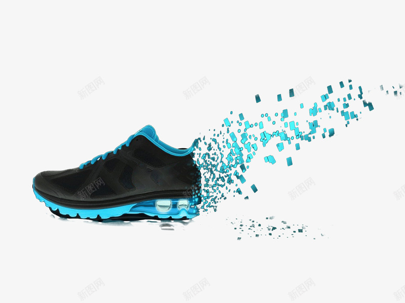 创意运动鞋png免抠素材_新图网 https://ixintu.com 创意 特效 运动蓝色方块 运动鞋
