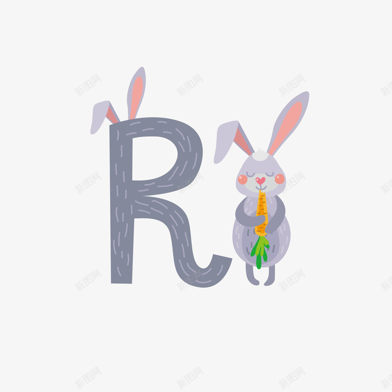R字母卡通兔子矢量图eps免抠素材_新图网 https://ixintu.com R字母 兔子 卡通 卡通动物 可爱 可爱兔子 可爱动物 矢量图