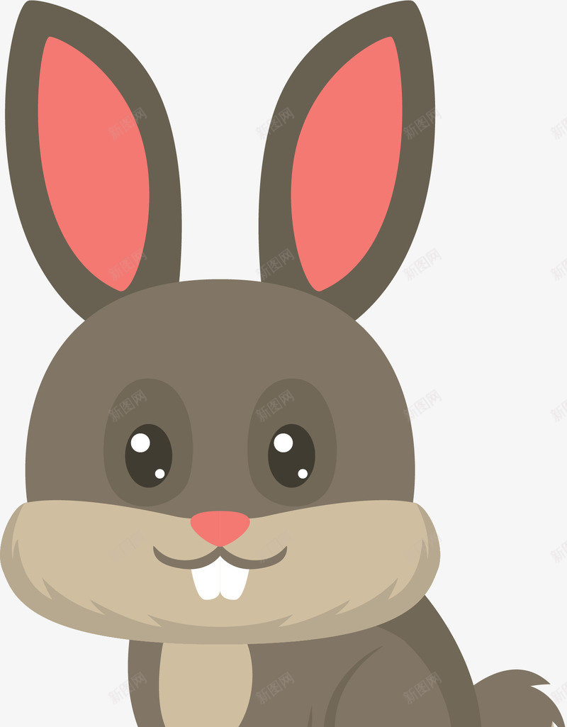 卡通可爱灰色兔子png免抠素材_新图网 https://ixintu.com Q版灰兔 兔牙 兔耳朵 复活节 大兔牙 森林 灰兔 生肖兔