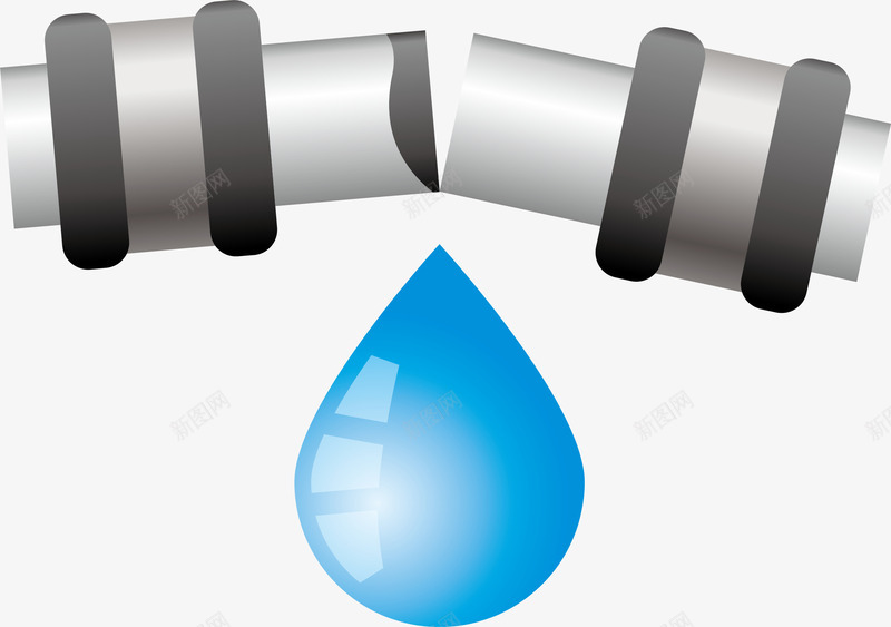 坏了的水管png免抠素材_新图网 https://ixintu.com 坏了的水管 水滴 水管 清水