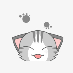 深灰浅灰粉红色笑容可爱的猫高清图片