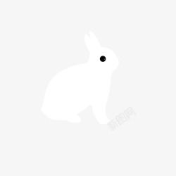 透明背景白色兔子素材