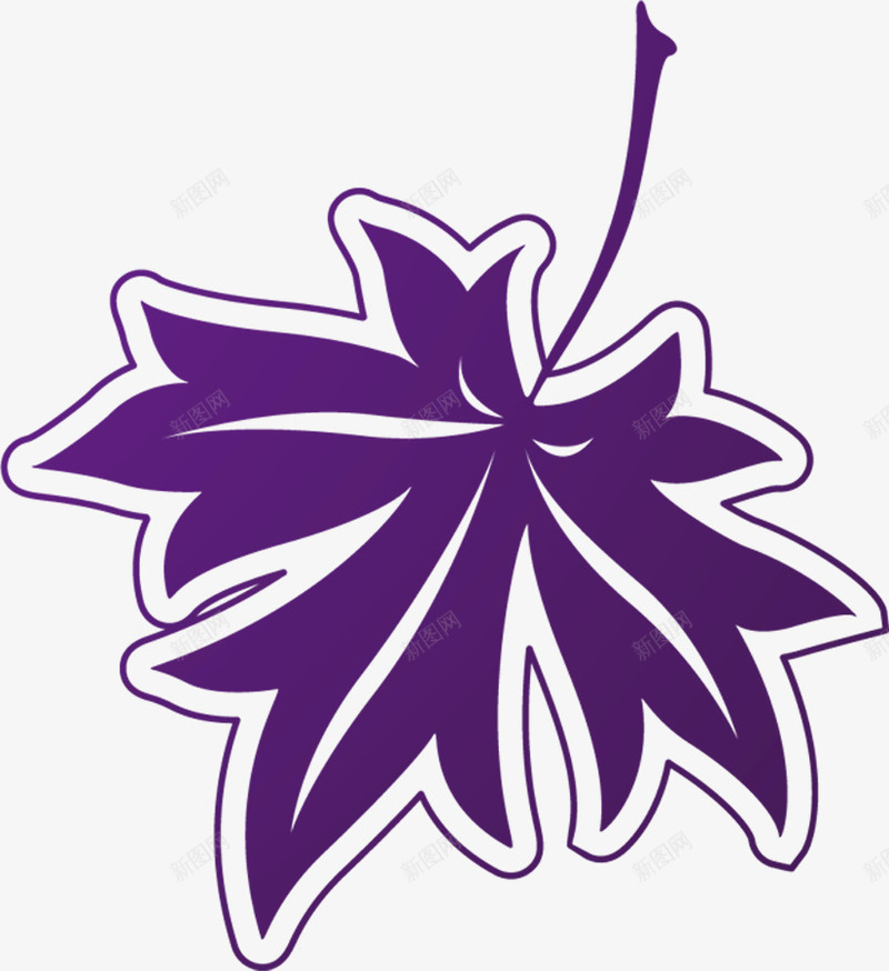 紫色卡通枫叶图案光棍节png免抠素材_新图网 https://ixintu.com 光棍 卡通 图案 枫叶 紫色