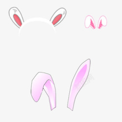 手绘卡通兔耳兔素材