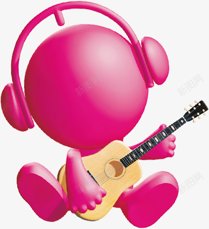 可爱卡通粉色音乐人乐器png免抠素材_新图网 https://ixintu.com 乐器 卡通 可爱 粉色 音乐人