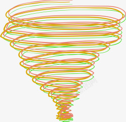 彩色螺旋形龙卷风线条彩色线条龙卷风矢量图高清图片