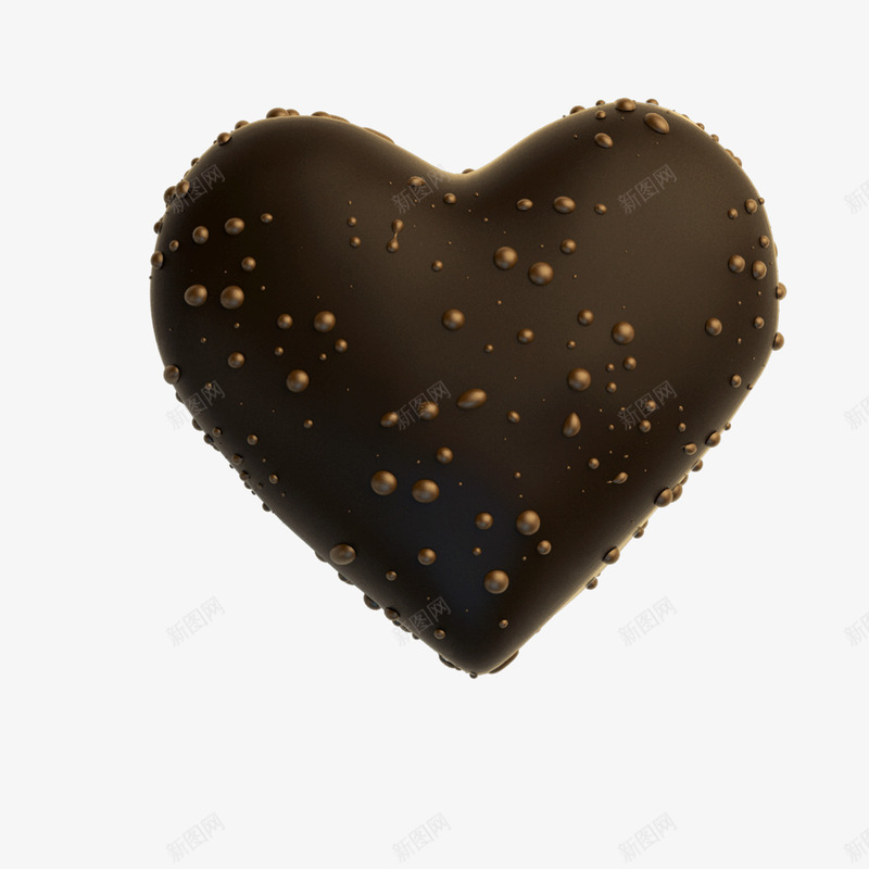 巧克力心形美食png免抠素材_新图网 https://ixintu.com 光泽 巧克力 心形 渐变 点状 纹理 美食 质感 食物
