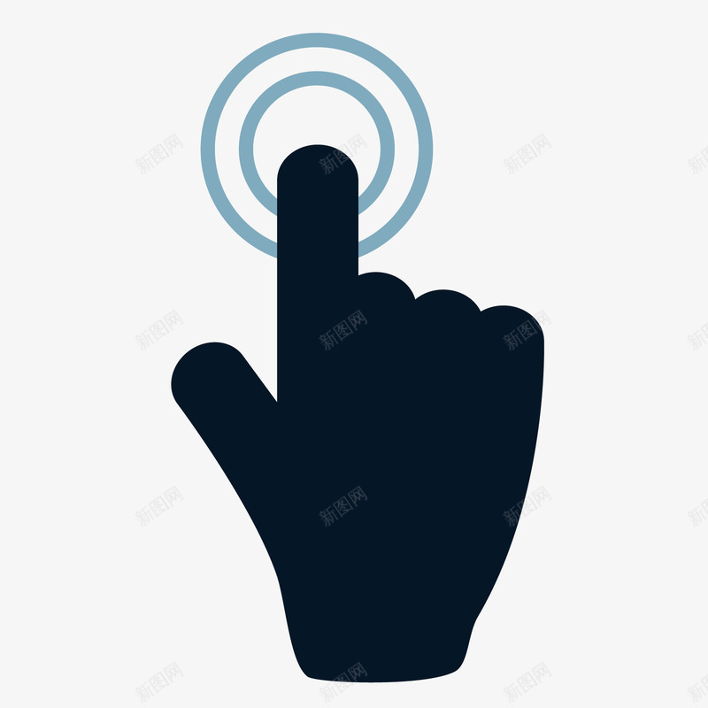 黑色手点击屏幕图案图标png_新图网 https://ixintu.com 图标 图案 手 手势 点击 点击的手 黑色