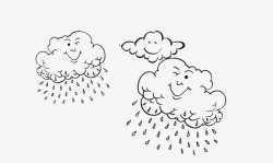 卡通说会下雨的云素材