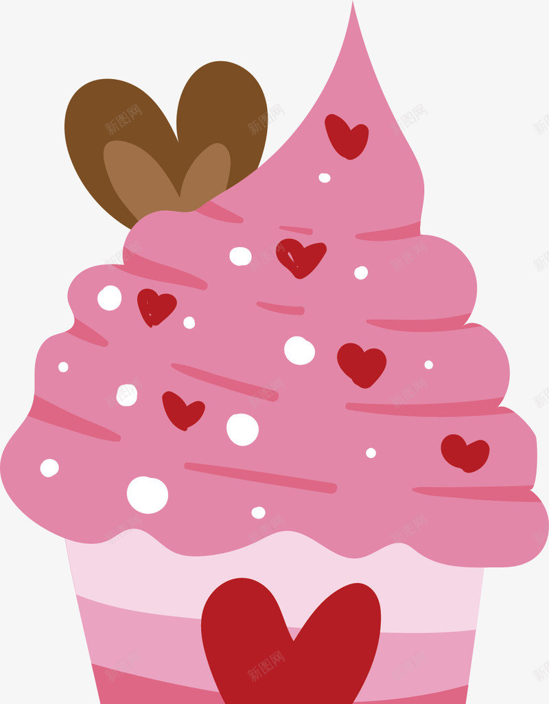 粉色杯子蛋糕矢量图eps免抠素材_新图网 https://ixintu.com 卡通蛋糕 幼教 杯子蛋糕 矢量素材 粉红色 矢量图