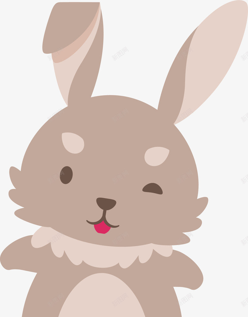 卡通灰色小兔矢量图eps免抠素材_新图网 https://ixintu.com Easter 卡通兔子 复活节 小灰兔 棕色 矢量图 矢量图案 装饰