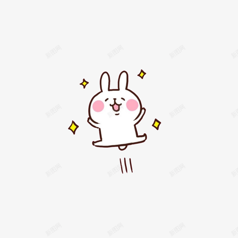 可爱卡通白色跳跃兔子png免抠素材_新图网 https://ixintu.com PNG 兔子 卡通 可爱 白色 高兴