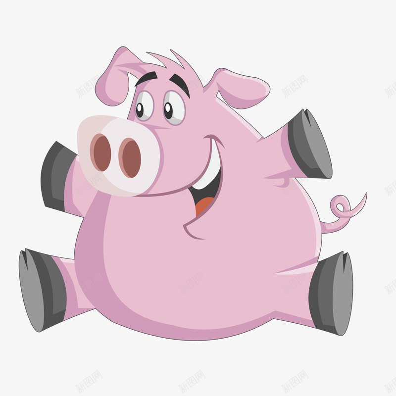 卡通粉红色的小猪矢量图ai免抠素材_新图网 https://ixintu.com 农场 动物设计 卡通 家畜 小猪 粉红色 矢量图