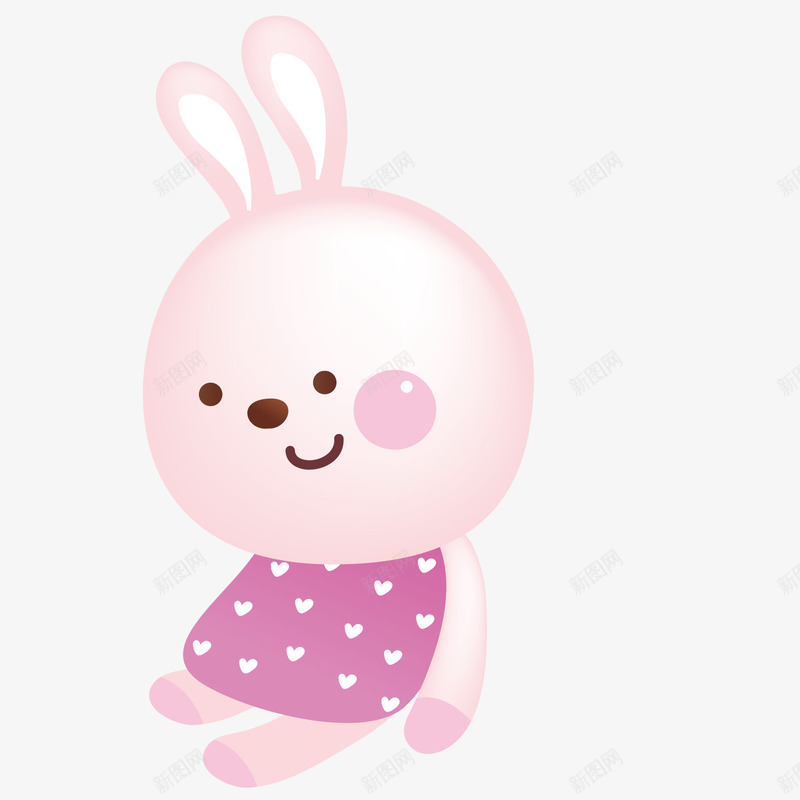 可爱抱抱兔png免抠素材_新图网 https://ixintu.com 兔子 可爱 粉色