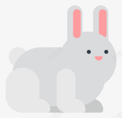 扁平化兔子图标图标