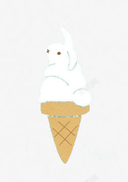 兔子冰淇淋素材